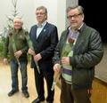 65-vuotiaat Jouko Lampinen, Juha Taskinen ja Kalevi Jukarainen.