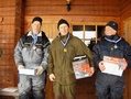 Miesten A70-sarja; 3. Heikki Kiljunen, voittaja Raimo Nykänen ja 2. Hannu Qvintus.