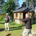Tikanheiton johti Jouko Muhonen, Heikki Pukkila heittämässä
