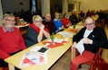 Pöydän ääressä oik. Keijo Jukarainen, vas, Ilkka Järvinen ja Kaarina Setälä.